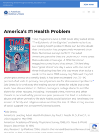 America's No. 1 Health Problem