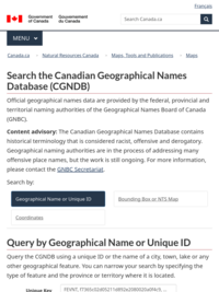 Canadian Geographical Names