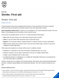 Stroke: First Aid