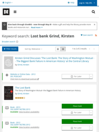 &quot;The Lost Bank: The Story of Washington Mutual--the Biggest Bank Failure in American History&quot; By Grind, Kirsten
