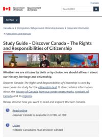 Canadian Citizenship Study Guide