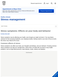 Stress Symptoms: Effects on Your Body, Feelings, and Behavior