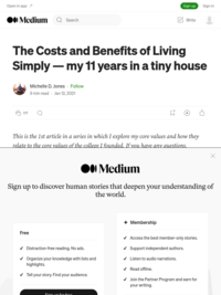 The Costs and Benefits of Living Simply: My 11 years in a tiny house, by Michelle D. Jones, from Medium