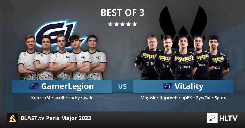 GamerLegion vs. Vitality at BLAST.tv Paris Major 2023