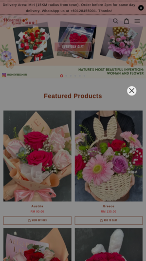 Honeybee Florist Flower Shop Miri | EasyStore