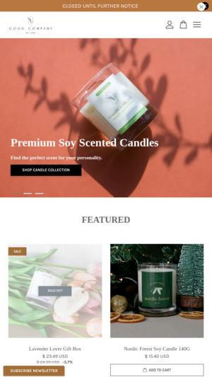 Good Company Candles - Premium Hand-Poured Soy Candles | EasyStore