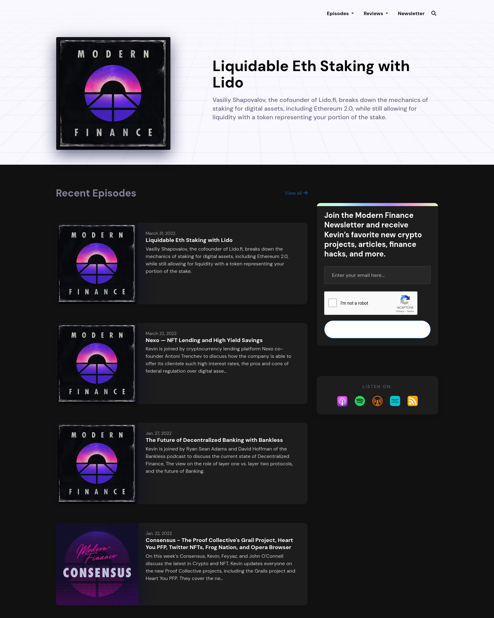 The Crystal podcast website template