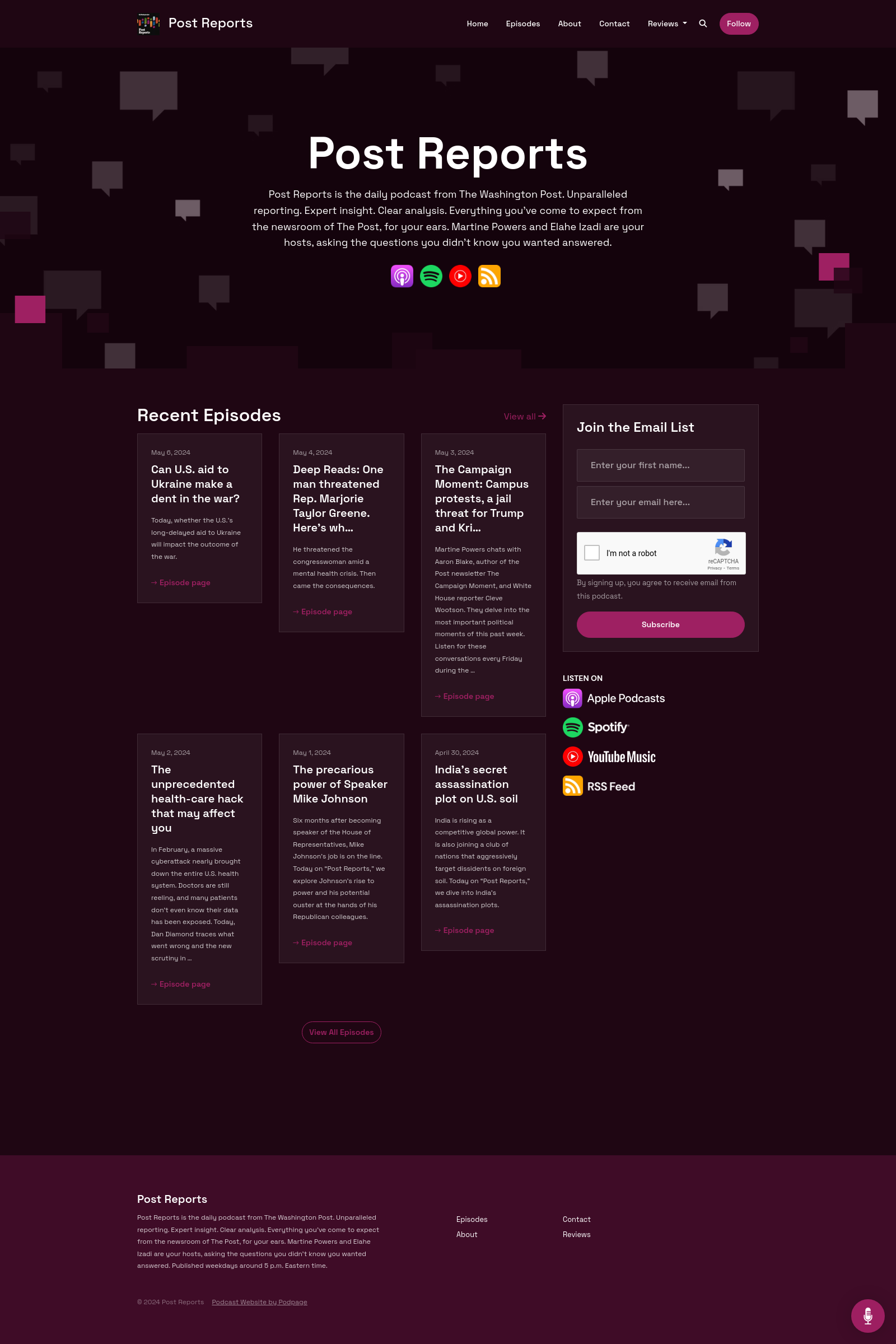 The Chat podcast website template
