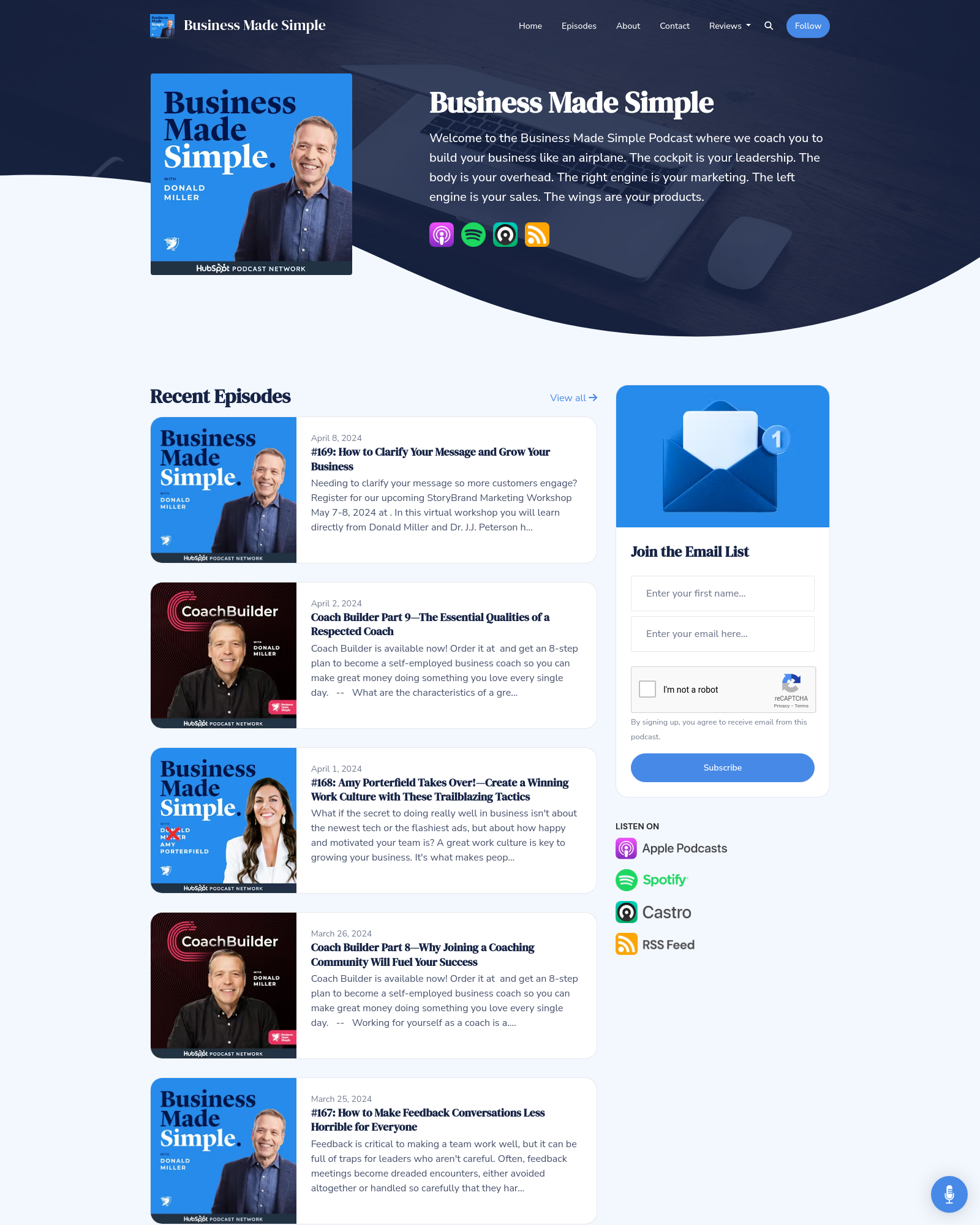 The Business podcast website template