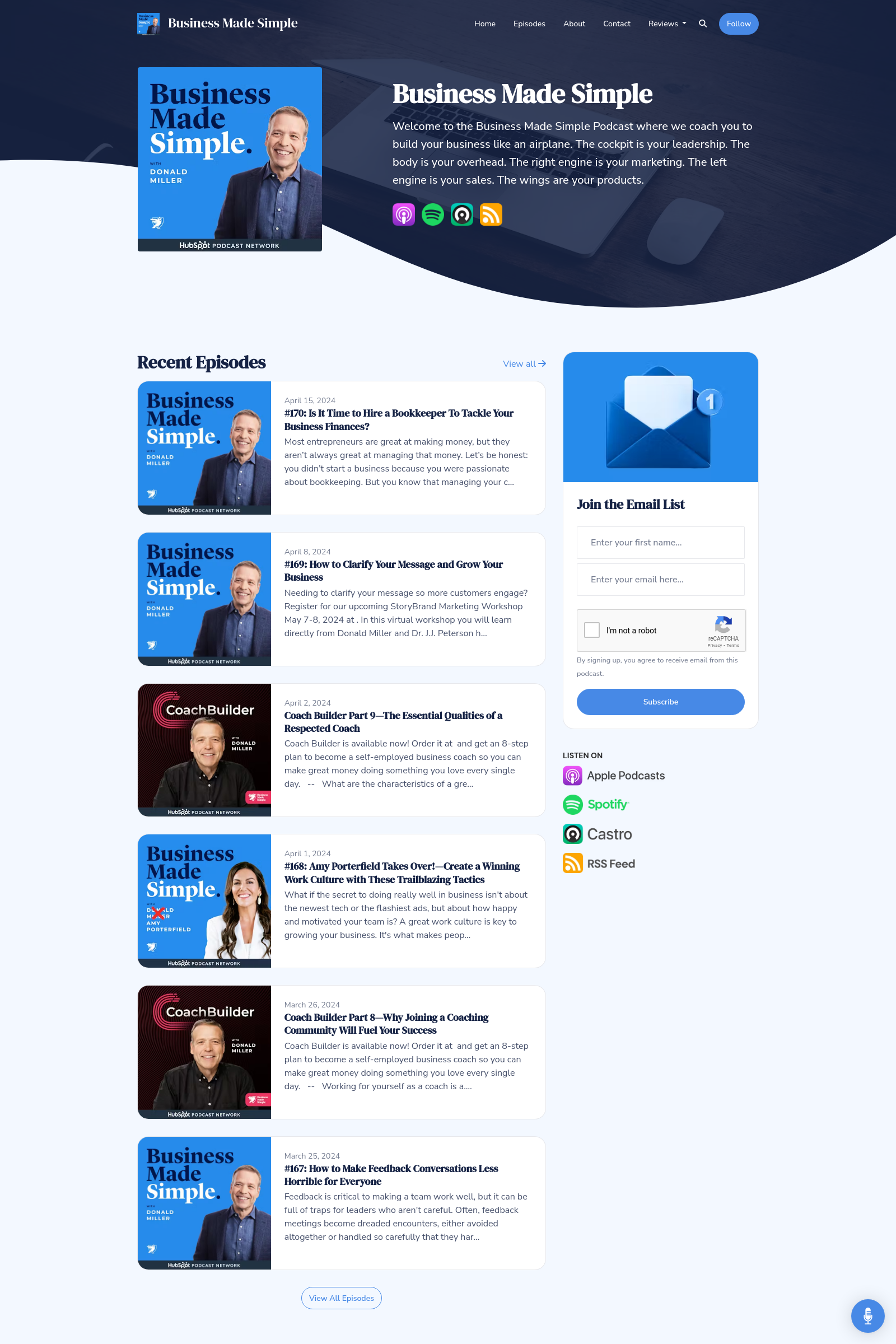 The Business podcast website template