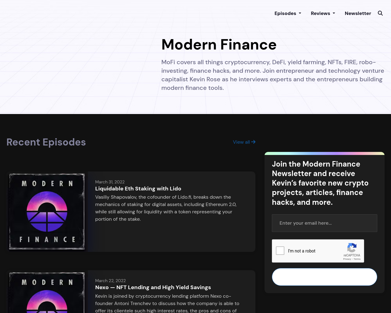 The Crystal podcast website template