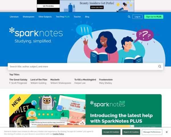 http://www.sparknotes.com