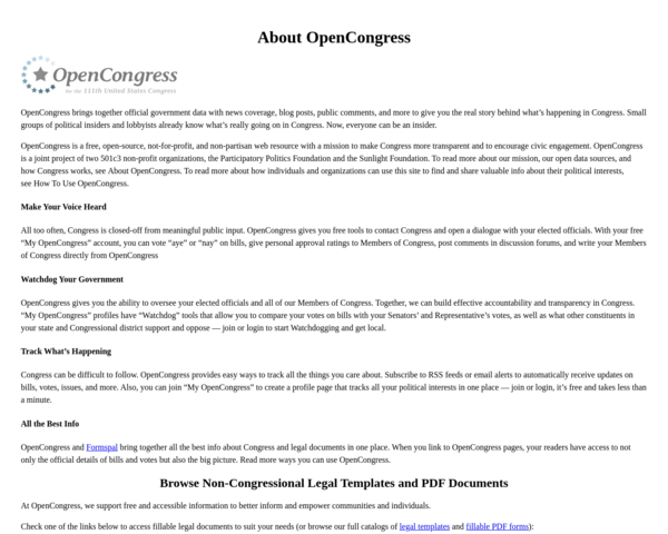 http://www.opencongress.org