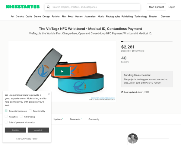https://www.kickstarter.com/projects/1290556130/the-vietagz-nfc-wristband-medical-id-contactless-p