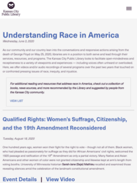 Understanding Race in America: A Collection of Signature Events at Kansas City Public Library