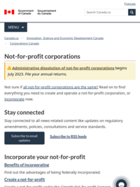 Establishing a Non-Profit Organization (Canada)