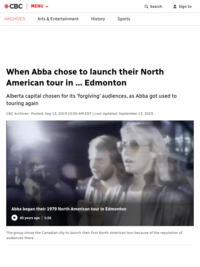 When Abba chose to launch their North American tour in ... Edmonton | CBC Archives