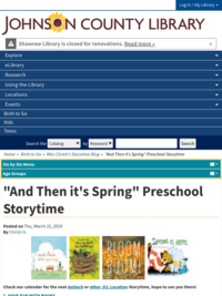 And Then it's Spring ~ Preschool Storytime