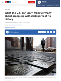 What the U.S. can learn from Germany about grappling with dark parts of its history