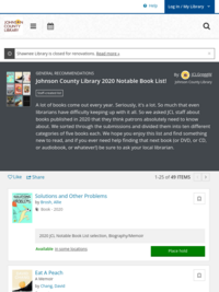 Johnson County Library 2020 Notable List