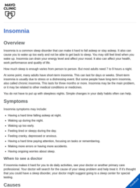 Guide to insomnia