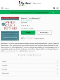 When Can I Retire? - Mississauga Library System - OverDrive