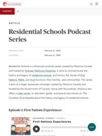 Residential Schools Podcast Series | The Canadian Encyclopedia