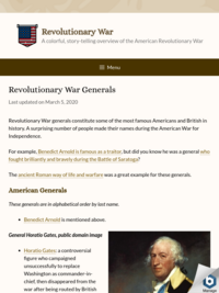Revolutionary War Generals