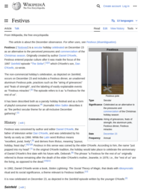 Festivus on Wikipedia