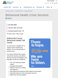 Multnomah County Mental Health Line