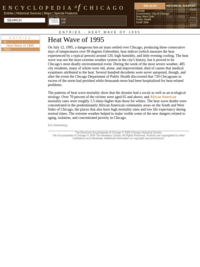 Heat Wave of 1995--Encyclopedia of Chicago