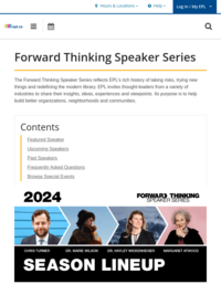 Forward Thinking Speaker Series