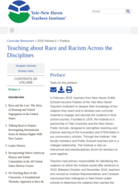 SJPL Recommends:  Teaching about Race and Racism Across the Disciplines, Yale/New Haven Teachers, 2019. Institute