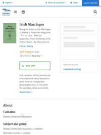 Irish Marriages | Herrick District Library | BiblioCommons