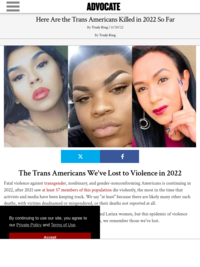 Here Are the Trans Americans Killed in 2022 So Far, written by Trudy Ring