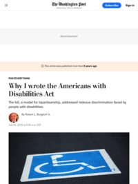 Why I wrote the Americans with Disabilities Act The bill, a model for bipartisanship, addressed hideous discrimination faced by people with disabilities.