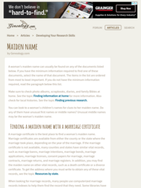 Genealogy.com: Maiden Names