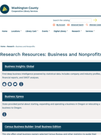 WCCLS' Business and Nonprofit Research Resources