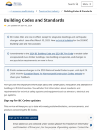 BC Building Codes and Standards - Overview