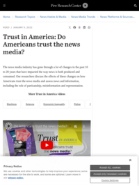 VIDEO JANUARY 5, 2022 Trust in America: Do Americans trust the news media?