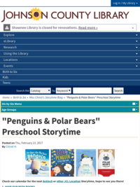 Penguins and Polar Bears Preschool Storytime