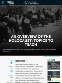 An Overview of the Holocaust: Topics to Teach