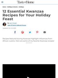 A Taste of Home - Kwanzaa