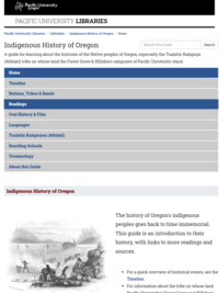 Indigenous History of Oregon from Pacific University