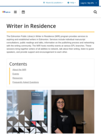 EPL's Writer-in-Residence