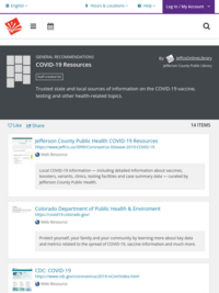 Resource List: COVID-19 Vaccine, Testing, and Health Resources