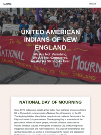 National Day of Mourning - United American Indians of New England