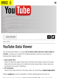 YouTube Data Viewer - Amnesty International
