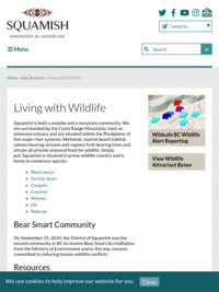 Living with Wildlife - Information from the District of Squamish