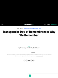 Transgender Day of Remembrance: Why We Remember by Gwendolyn Ann Smith